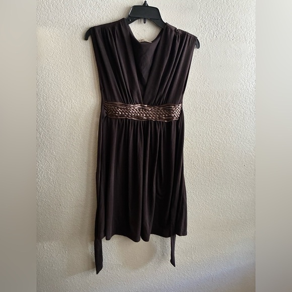 Forever 21 Y2K Brown Mini Dress with Woven Belt S - Picture 2 of 11